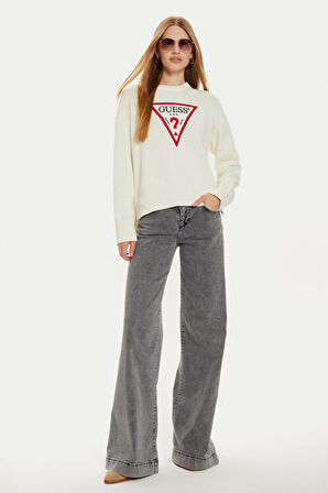 Kadın GJ LS CN BIG Triangl Kazak - Beyaz | M