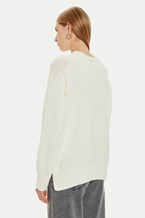 Kadın GJ LS CN BIG Triangl Kazak - Beyaz | M