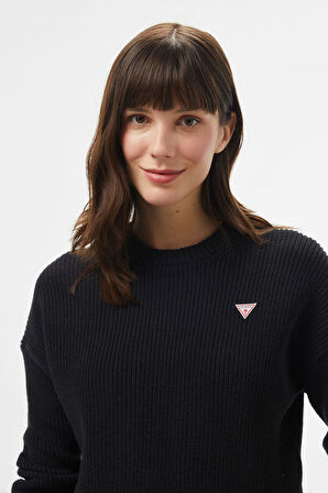 Kadın Regular Fit Bisiklet Yaka Triko Kazak - Siyah | S