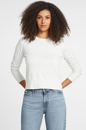 Kadın GJ LS CN Sweatshirt - Beyaz | XL