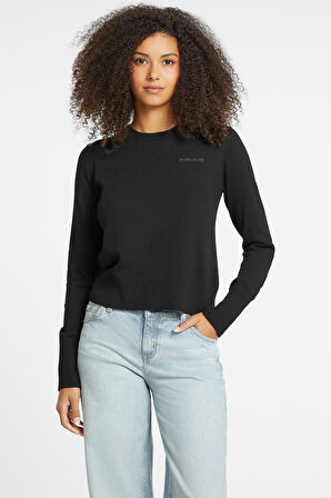 Kadın GJ LS CN Sweatshirt - Siyah  | XS