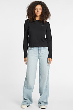 Kadın GJ LS CN Sweatshirt - Siyah  | XS