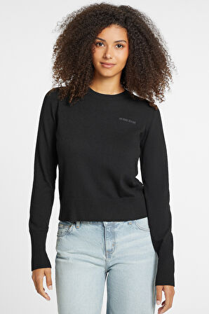 Kadın GJ LS CN Sweatshirt - Siyah  | XS