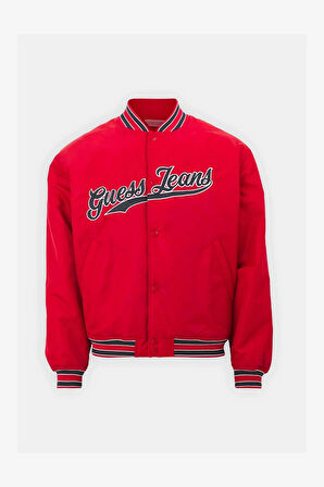 Guess Jeans GJ BOMBER WITH PATCH Erkek Kırmızı Mont M4BL24WG932-G585