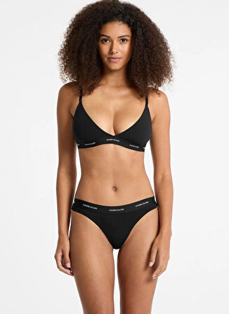 Guess Jeans Siyah Kadın Bikini Külot GJ THONG - ECO CUDDLE JERSEY 180 gr