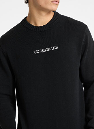 Guess Jeans Siyah Erkek Kazak M4BR31Z3HM1JBLK GJ LS CN GUESS J EM