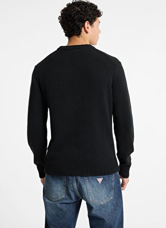 Guess Jeans Siyah Erkek Kazak M4BR31Z3HM1JBLK GJ LS CN GUESS J EM