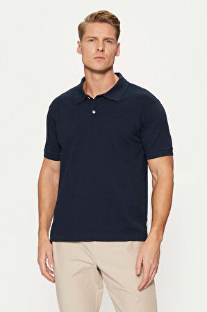 Erkek Regular Fit Pamuklu Basic T-Shirt - Lacivert | 2XL