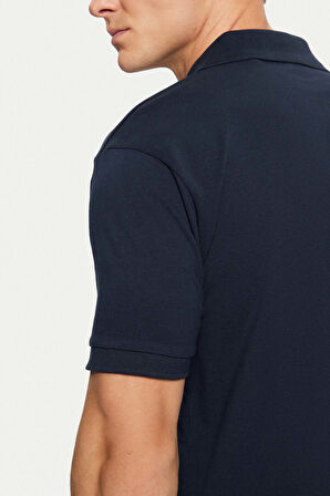 Erkek Regular Fit Pamuklu Basic T-Shirt - Lacivert | 2XL