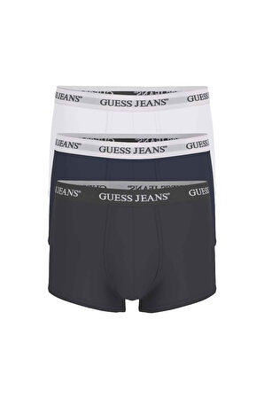 Erkek GJ 3'lü Trunk Boxer - Beyaz Lacivert Siyah | XL