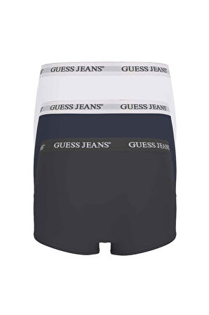 Erkek GJ 3'lü Trunk Boxer - Beyaz Lacivert Siyah | XL