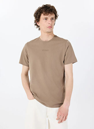 Guess Bisiklet Yaka Desenli Kahve Erkek T-Shirt M4GP39K7HD0G1EC SS GUESS EMB PIMA