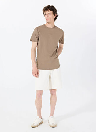 Guess Bisiklet Yaka Desenli Kahve Erkek T-Shirt M4GP39K7HD0G1EC SS GUESS EMB PIMA