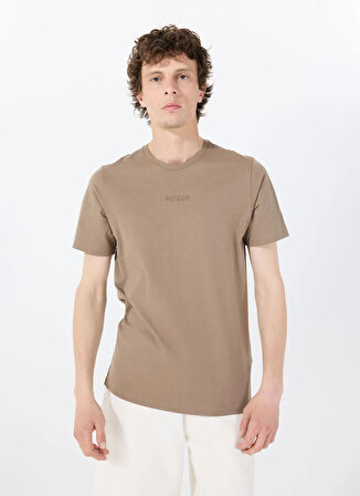 Guess Bisiklet Yaka Desenli Kahve Erkek T-Shirt M4GP39K7HD0G1EC SS GUESS EMB PIMA