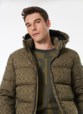 Guess Yeşil Erkek Mont M4BL42WG9L2F8LA MONOGRAM PUFFA JKT