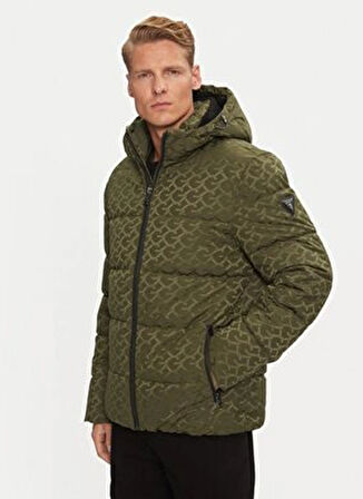 Guess Yeşil Erkek Mont M4BL42WG9L2F8LA MONOGRAM PUFFA JKT