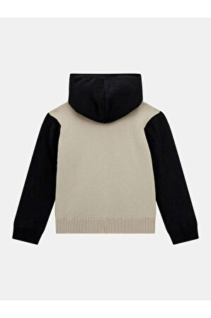 HOODED LS SWEATER W/