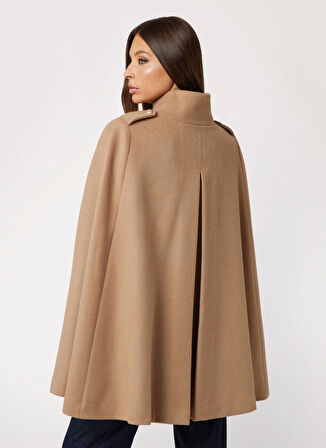 Guess Kahve Kadın Kaban MARLENE CAPE - SOFT MIXED WOOL