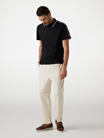 Guess Erkek Siyah Quattro G Şeritli Polo Tişört