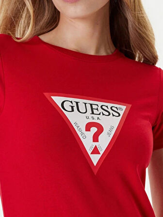 Guess Jeans Kadın Kırmızı Slim Fit T-Shirt W4YI04J1314-G585