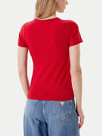 Guess Jeans Kadın Kırmızı Slim Fit T-Shirt W4YI04J1314-G585