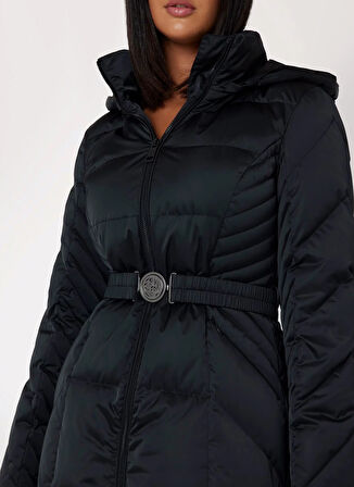 Guess Siyah Kadın Mont NEW OLGA LONG REAL D - RECYCLE SLEE