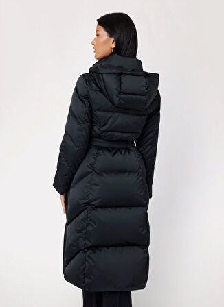 Guess Siyah Kadın Mont NEW OLGA LONG REAL D - RECYCLE SLEE