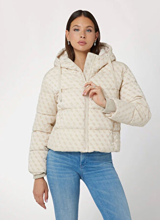 Guess Çok Renkli Kadın Mont DAISY PUFFER LOGO FL - FLOCKING 4G