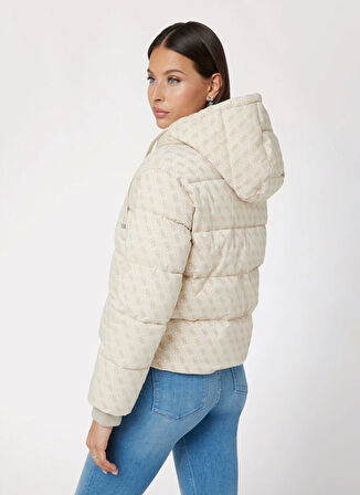 Guess Çok Renkli Kadın Mont DAISY PUFFER LOGO FL - FLOCKING 4G