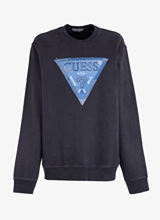 Guess Siyah Erkek Sweatshırt M4BQ17KCIF1JBLK TRIANGLE PATCH CN S