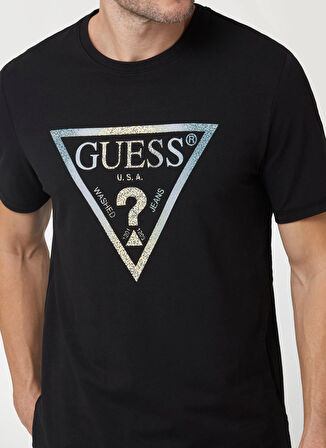 Guess Siyah Erkek T-Shirt M4BI35J1314JBLK SS CN MULTICOL TRIA