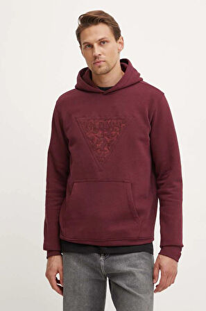 Erkek EMBROIDERED İşleme Desenli Sweatshirt - Bordo  | L