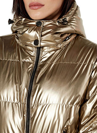 Guess Sarı Kadın Mont BICE METALLIC HOODIE - POLY METALLI