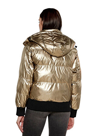 Guess Sarı Kadın Mont BICE METALLIC HOODIE - POLY METALLI