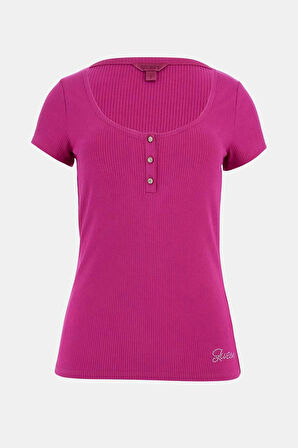 Guess SS KARLEE JEWEL BTN Kadın Pembe Bluz W2YP24KBCO2-G4A2