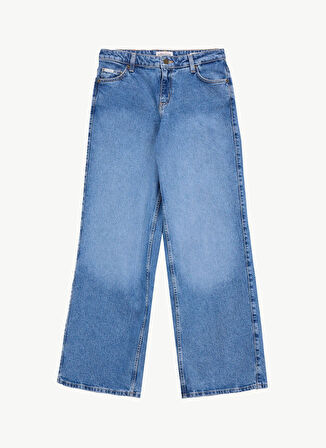 Guess Jeans Yüksek Bel Düz Paça Rahat Çok Renkli Kadın Denim Pantolon Guess Jeans Kadın Palazzo Fit Jean