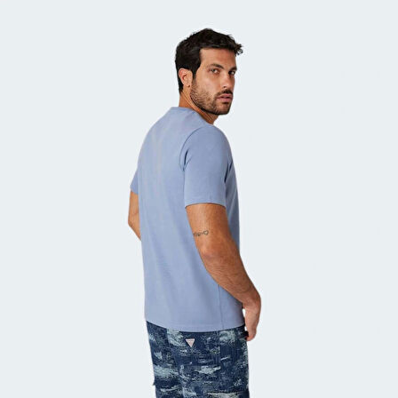 Guess Erkek Lacivert Patch Detaylı Tişört
