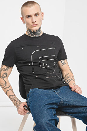 Erkek Anser G Logo T-Shirt - Siyah | M