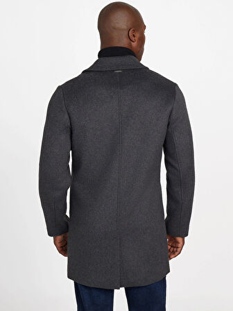Guess Melton Erkek Siyah Yün Karışımlı Kaban M4BL3SWGJ82-DWHT