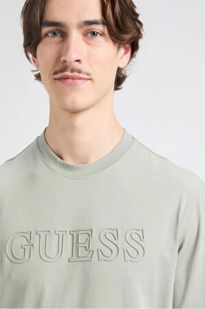 Guess Erkek Yeşil Logolu T-Shirt