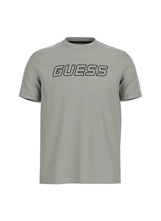 Guess Erkek Yanları Logolu Yeşil T-Shirt