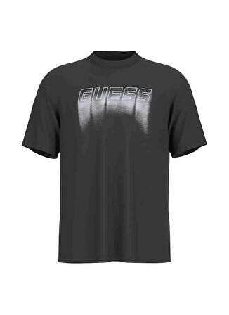 Z5RI11I3Z14JBLK MOONDARL CN T-SHIRT Siyah Yuvarlak Yaka Box Fit Desenli Erkek T-Shirt