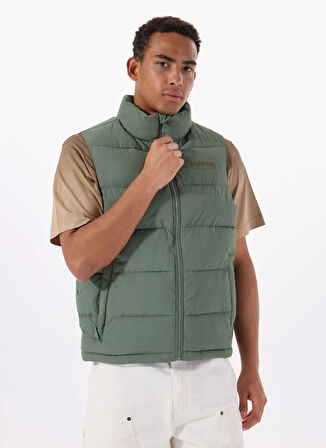 Guess Z5RL00WGTN0G8AW ROHAN QUILTED VEST Yeşil Standart Desenli Erkek Yelek