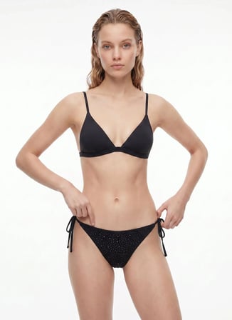 Guess Siyah Kadın Taşlı Bikini Alt E6GO21MC040-JBLK