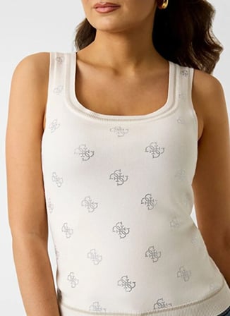 Guess Beyaz Kadın Slim Fit Taşlı T-Shirt W6GR17Z0604-G012