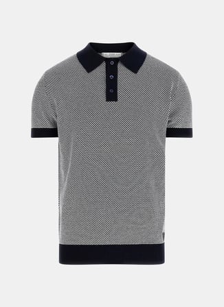 Guess Lacivert Erkek Regular Fit Armürlü Polo T-Shirt M6GR01Z0554-FBFF Laci Polo T-Shirt