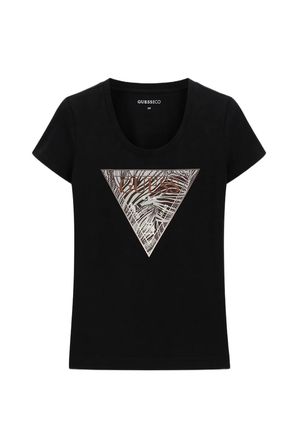 Guess W6GI19K3042K3042 Ss Cn Zebra Triangle Kadın Tişört