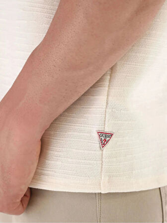 Guess Erkek Hero Monologo Beyaz T-Shirt M5BP72KH510-G018
