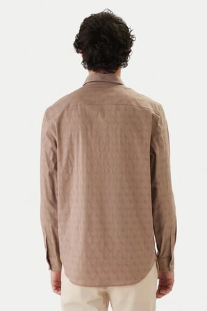 Guess Uzun Kollu Cepli Jakarlı Erkek Bej Gömlek M6GH18W1713-FMAZ