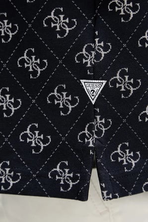 Guess Kısa Kollu Tamamı 4G Jakarlı Polo Yakalı Erkek Lacivert Polo T-shirt M6GP04K3073-FBDB